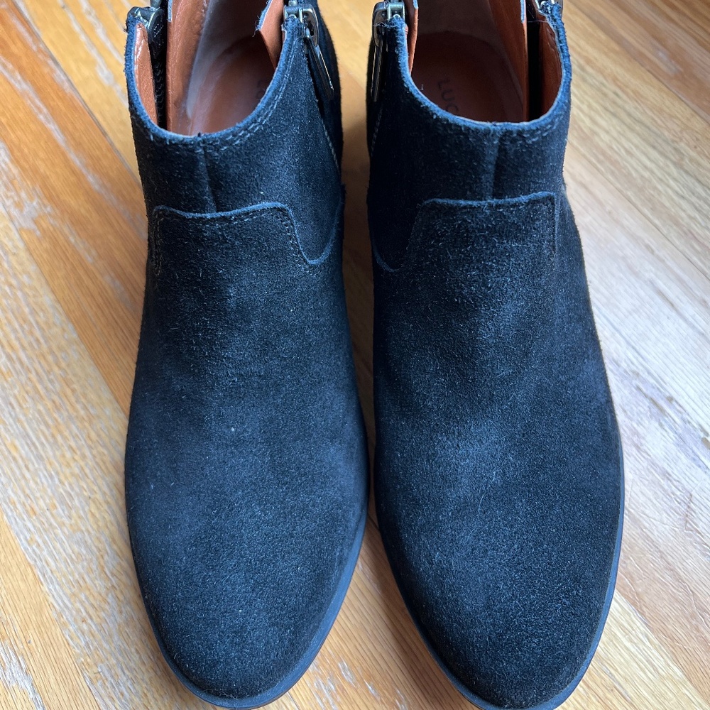 LUCKY BRAND LK Benniee Storm Suede Leather Ankle BOOTIES